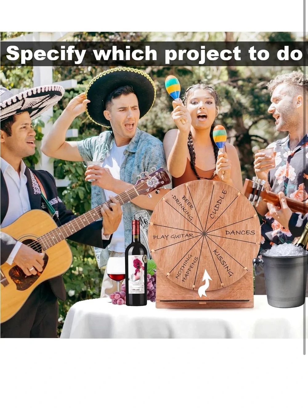 New Open Box 11.4 Inch Wedding Game Spinning Wheel Wooden Prize Tabletop Spinner
